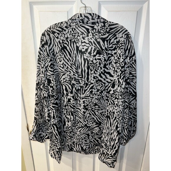 cathy daniels top womens Plus 3xl floral button down burnout dark romantic boho - Picture 5 of 6